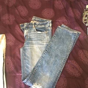 American Eagle “straight leg” jeans with tears